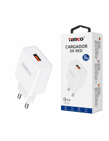 CARGADOR DE RED 3.0 18W BQC18-B TEMCO