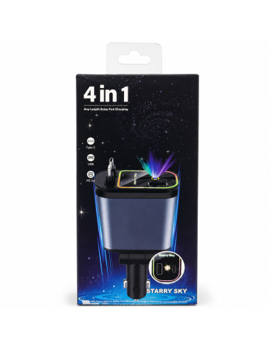 CARGADOR DE COCHE 4IN1 CON LUZ B1*OFERTA*