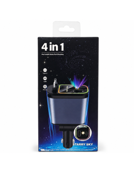 CARGADOR DE COCHE 4IN1 CON LUZ B1*OFERTA*