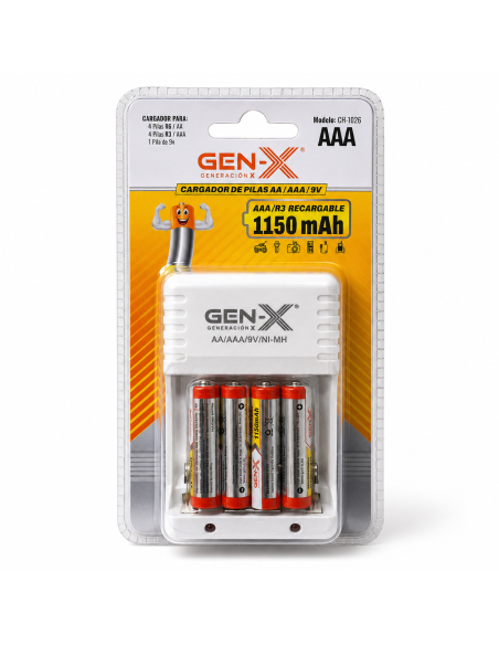 CARGADOR CON PILA AAA GEN-X *MAD*