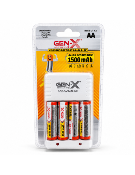CARGADOR CON PILA AA 1500MAH GEN-X *MAD*
