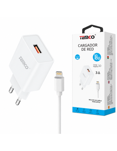 CARGADOR IOS 3A 18W BQC18-3L TEMCO