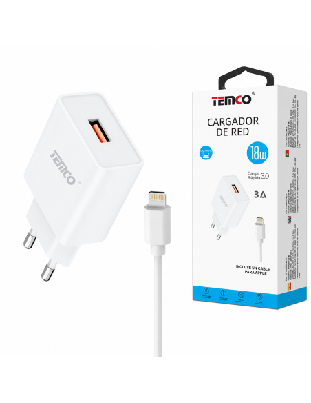 CARGADOR IOS 3A 18W BQC18-3L TEMCO