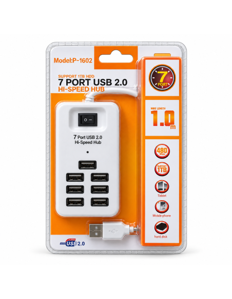 USB HUB 7PORTS P-1602