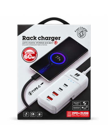 CARGADOR 2PD+2USB 60W JG-01