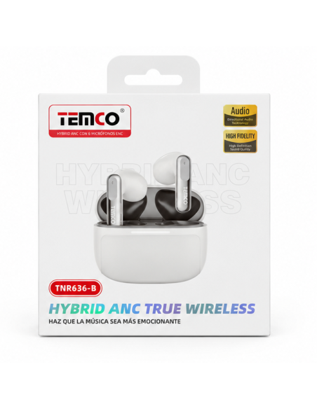 Auriculares TEMCO TNR636-B con ANC y Bluetooth 6.0