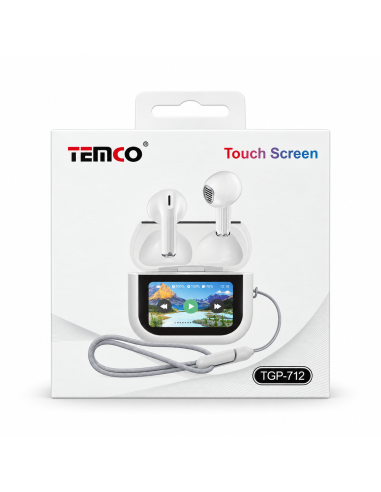 Auriculares TEMCO TGP-712 con estuche pantalla táctil LCD