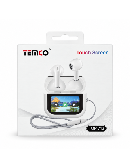 Auriculares TEMCO TGP-712 con estuche pantalla táctil LCD