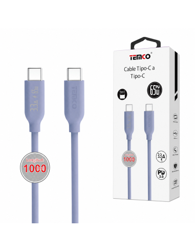 CABLE TYPO-C A C 65W 1M CTC65103-L TEMCO