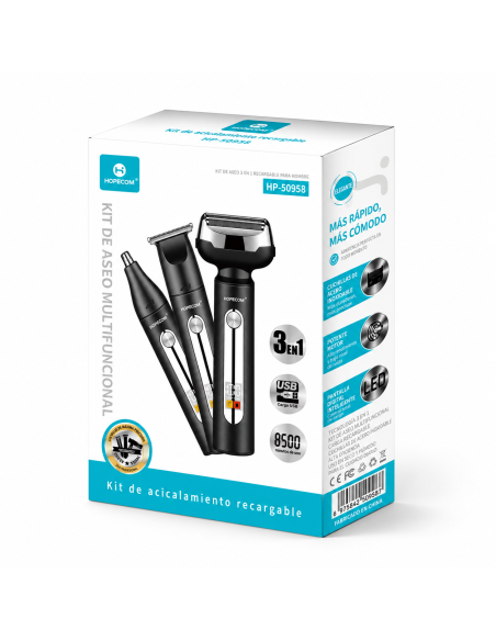 Kit de aseo 3 en 1 HOPECOM HP-50958 | Carga USB