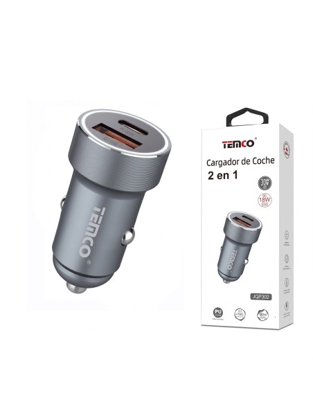 CARGADOR COCHE 2EN1 30W JQP302 TEMCO