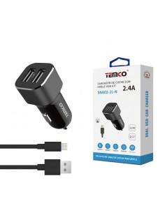 CARGADOR COCHE IOS 2.4A SNA02-2L-N  TEMCI