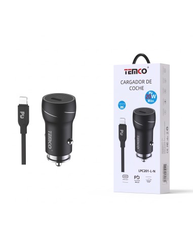 CARGADOR COCHE IOS 20W LPC201-L-N  TEMCO