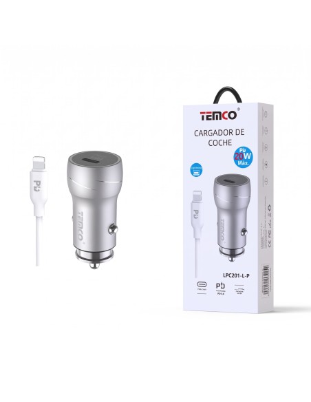 CARGADOR COCHE IOS 20W LPC201-L-P TEMCO
