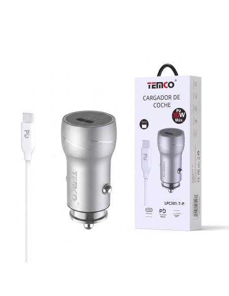 CARGADOR DE COCHE TIPO C 30W LPC301-T-P TEMCO