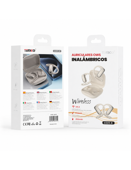 Auriculares Open Ear TEMCO GS09-B Bluetooth 6.0