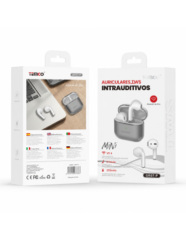 Auriculares TWS TEMCO GR07-P Estuche Aleación Zinc