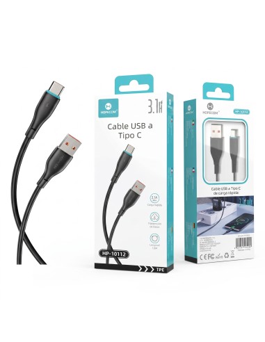 CABLE TIPO C 3.1A NEGRO  HP-10112 HOPECOM