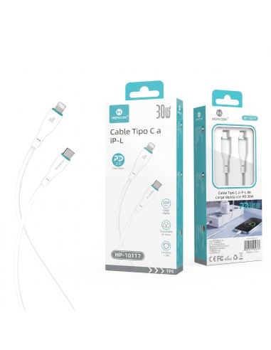 CABLE TIPO C A IP-L 30W BLANCO HP-10117 HOPECOM