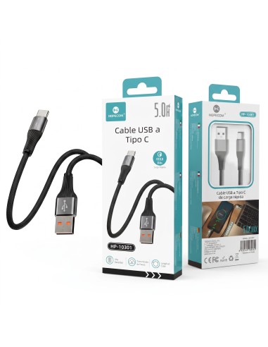 CABLE USB A TIPO C 5.0A NEGRO HP-10301 HOPECOM