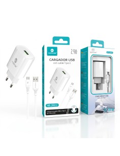CARGADOR TIPO C 2.4A BLANCO HP-20013 HOPECOM