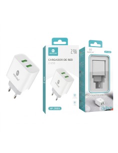 CARGADOR DE RED USB*2 2.4A HP-20050 HOPECOM