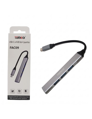 USB-C A HUB DE 4 PUERTOS FAC09 TEMCO