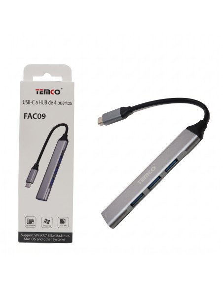 USB-C A HUB DE 4 PUERTOS FAC09 TEMCO