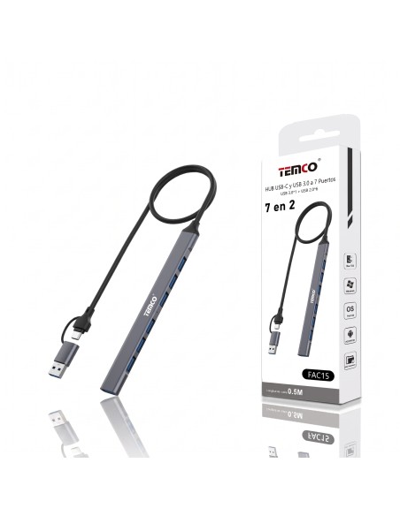 HUB USB-CY USB A 7PORTA 7EN2 FAC15 TEMCO