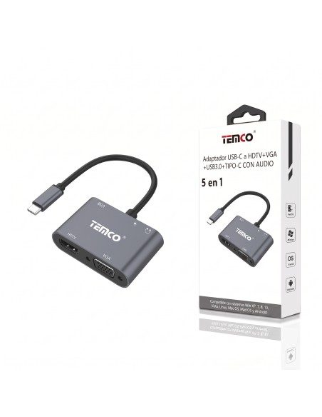 ADAPTADOR USB-C A HDTV 5IN1 FSC16 TEMCO