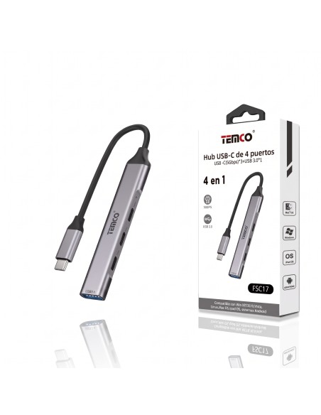 HUB USB-C 4EN 1 FSC17 TEMCO