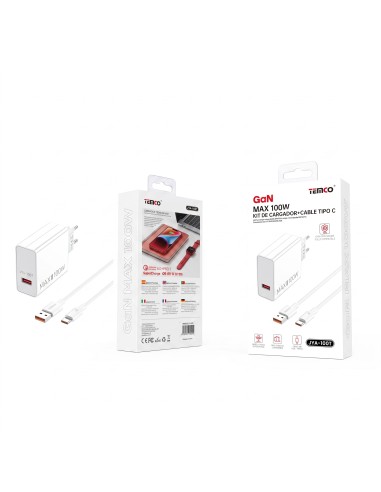CARGADOR USB-C 100W C/CABLE JYA-100T TEMCO