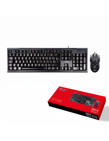 KIT TECLADOR Y RATON KA03-N  TEMCO