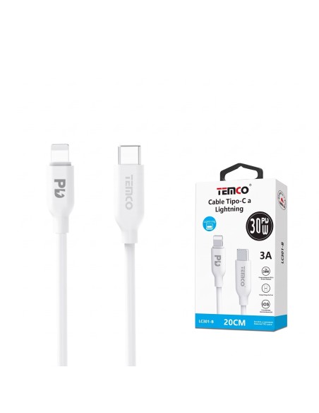 CABLE TYPO-C A IOS 30W 20CM LC301-B TEMCO