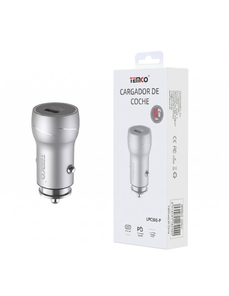 CARGADOR DE COCHE 30W TIPO C LPC301-P TEMCO