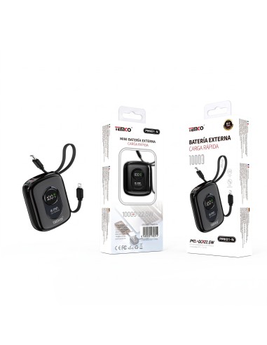 Batería externa 10.000 mAh TEMCO carga rápida 22,5 W