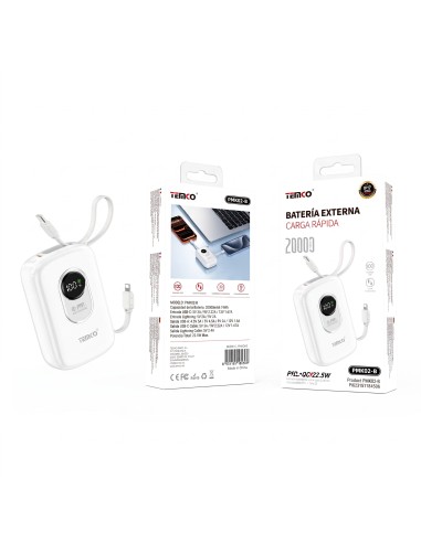 BATERIA EXTERNA 20000MAH PMK02-B TEMCO