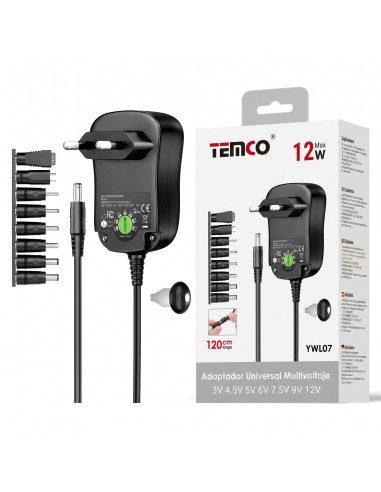 CARGADOR UNIVERSAL 12W YWL07  TEMCO