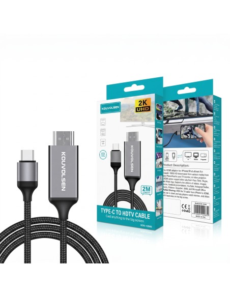 CABLE TIPE-C RO HDMI 2M KOS-12083 KOUVOLSEN