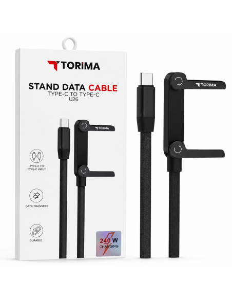 Cable con soporte 240W TEMCO Type-C 1,5m