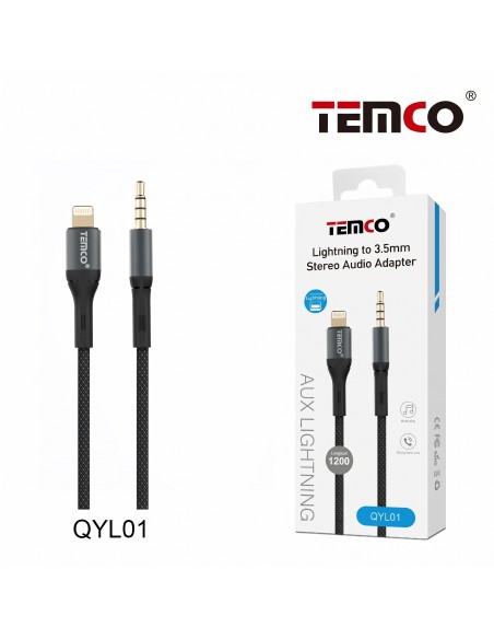 CABLE LIGHTNING A 3.5MM QYL01 TEMCO