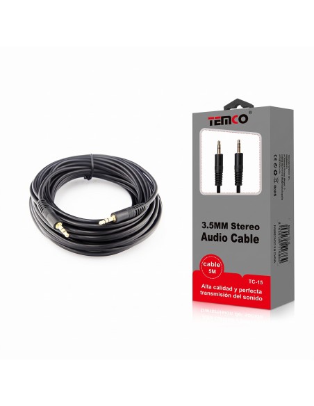 CABLE AUDIO 3.5MM STEREO TC-15  TEMCO
