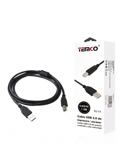 CABLE UB 2.0 DE IMPRESORA 1.5M  TC-17 TEMCO