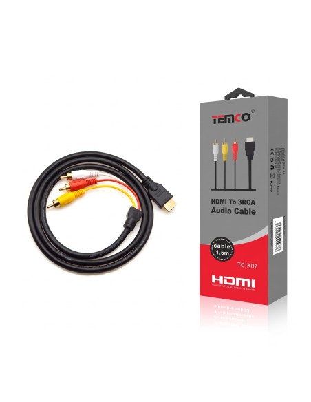 CABLE HDMI TO 3RCA 1.5M TC-X07 TEMCO