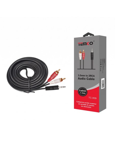 CABLE AUDIO 3.5MM TO 2RCA TC-X09 TEMCO