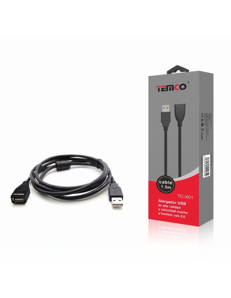 CABLE ALARGADOR USB 1.5M TC-X01 TEMCO