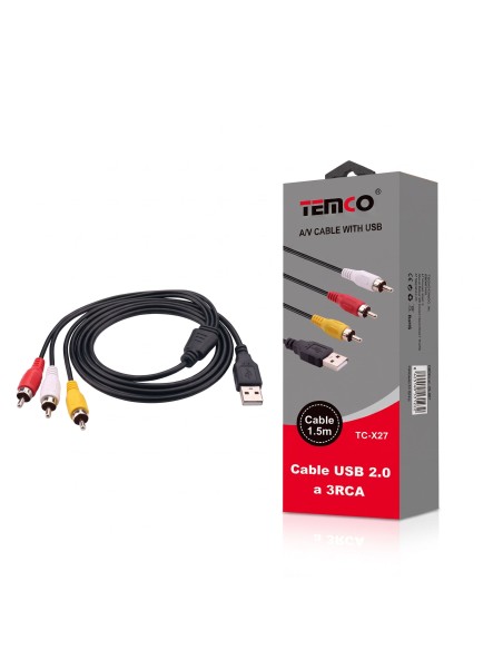 CABEL USB A 3RCA TC-X27  TEMCO
