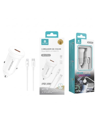 CARGADOR COCHE IPHONE 30W HP-27012 HOPECOM