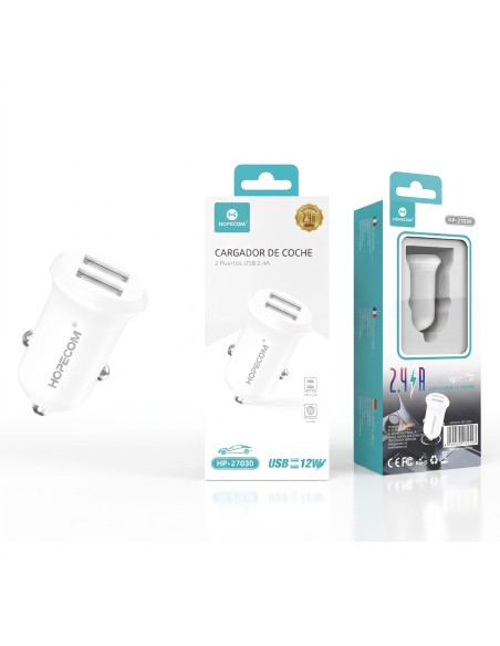 CARGADOR DE COCHE 2.4A USB*2 HP-27030 HOPEOCM