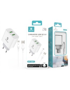 CARGADOR C/C.TIPO C QC3.0 2.4A HP-20053 HP-20053 HOPECOM